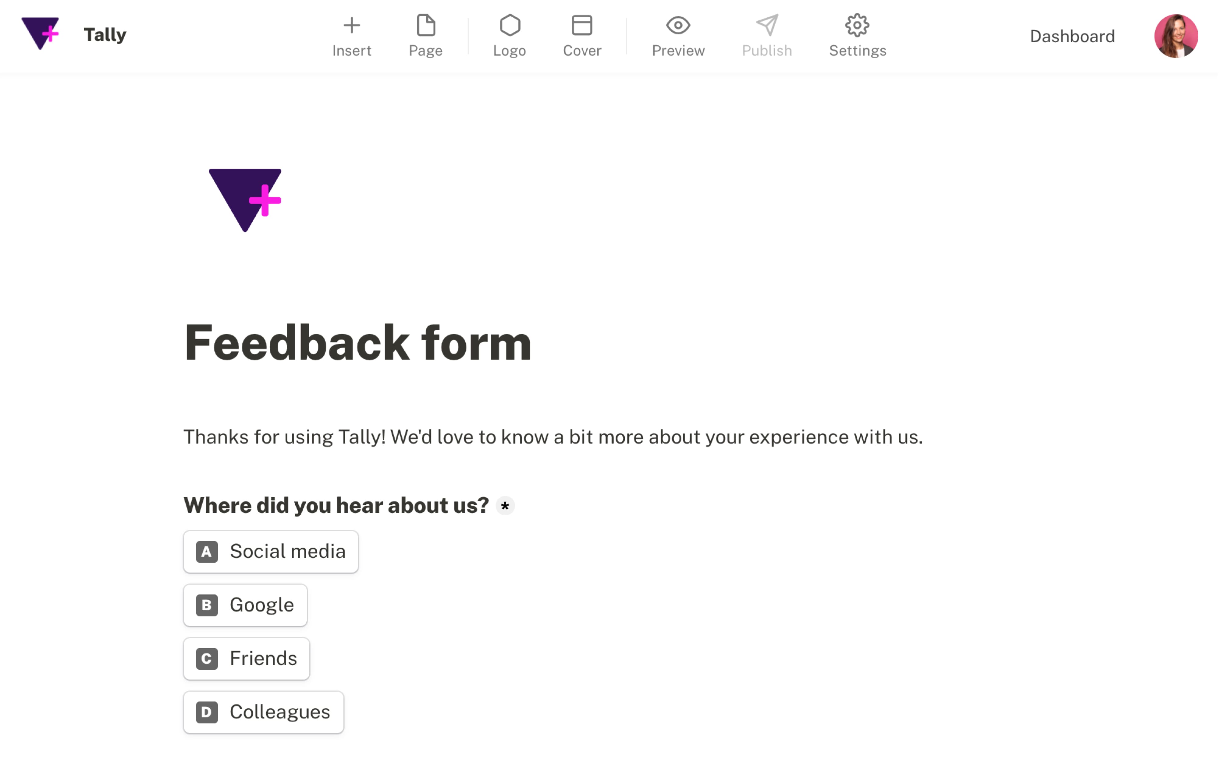 Free Online Form Builder | Tally